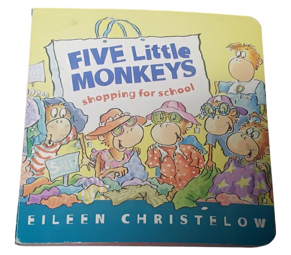 Five Little Monkeys Go Shopping for School Eileen Christelow Board Book